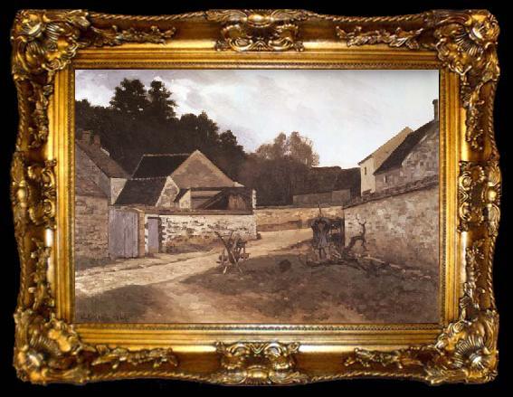 framed  Alfred Sisley Village Street in Marlotte, ta009-2